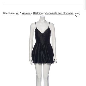 Black silk mini dress romper